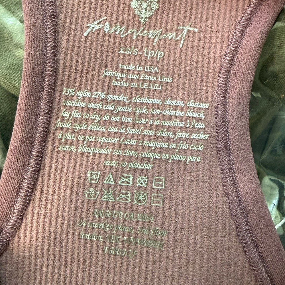 Free People Movement Cropped Tank Sports Bra Mauve Pink Size XS/S Racerback Crop - Picture 6 of 7